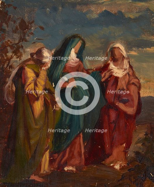 Sketch to the Painting "Three Marys Walking to Christ's Tomb", c1865. Creator: Jozef Simmler.