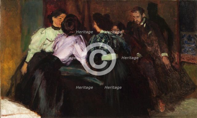 Sketch to the Painting "Conversation", 1895. Creator: Jozef Mehoffer.