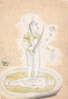 Sketch with Kali and a Young Boy, ca. 1800. Creator: Unknown