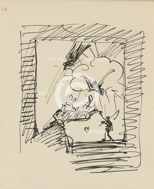 Sketchbook 4 Sketch with birds, 1st half 20th century. Creator: Arnold Peter Weisz-Kubincan.