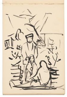Sketchbook 19 Man and Two Women, 1st half 20th century. Creator: Arnold Peter Weisz-Kubincan