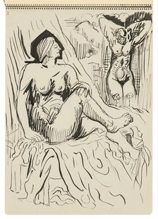 Sketchbook 22 Two Female Nudes, 1st half 20th century. Creator: Arnold Peter Weisz-Kubincan