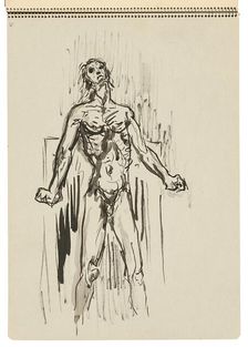 Sketchbook 22 Male Figure, 1st half 20th century. Creator: Arnold Peter Weisz-Kubincan
