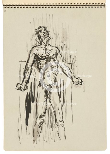 Sketchbook 22 Male Figure, 1st half 20th century. Creator: Arnold Peter Weisz-Kubincan.
