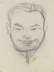 Sketchbook 3 Smiling face (sketch), 1st half 20th century. Creator: Arnold Peter Weisz-Kubincan