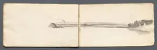 Sketchbook: "Landscape with Sailboats", 1814. Creator: Samuel Prout (British, 1783-1852)