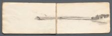 Sketchbook: "Landscape with Sailboats", 1814. Creator: Samuel Prout (British, 1783-1852)