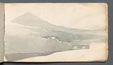 Sketchbook: "Mountainous Landscape with Bridge", 1814. Creator: Samuel Prout (British, 1783-1852)