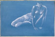 Sketchbook - Nude Study of Medusa for The Death of Medusa I 1875-79. Creator: Sir Edward Coley Burne-Jones