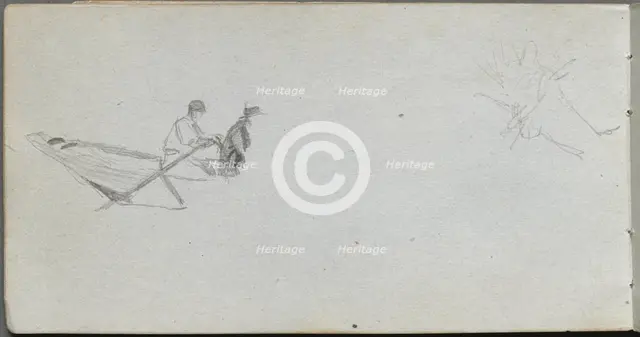 Sketchbook, page 04: Figures in a Boat. Creator: Ernest Meissonier (French, 1815-1891).