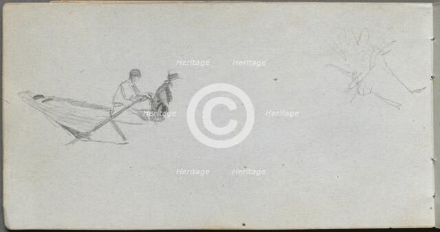 Sketchbook, page 04: Figures in a Boat. Creator: Ernest Meissonier (French, 1815-1891).