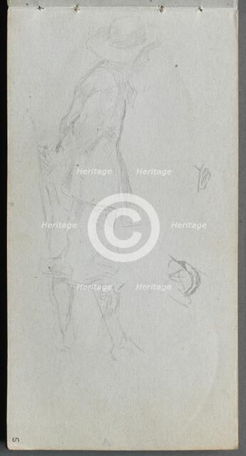Sketchbook, page 05: Figure Study. Creator: Ernest Meissonier (French, 1815-1891).