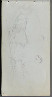 Sketchbook, page 05: Figure Study. Creator: Ernest Meissonier (French, 1815-1891)