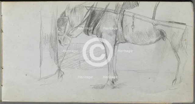 Sketchbook, page 06: Study of a Horse. Creator: Ernest Meissonier (French, 1815-1891).