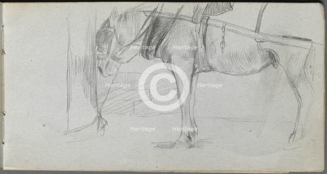 Sketchbook, page 06: Study of a Horse. Creator: Ernest Meissonier (French, 1815-1891).