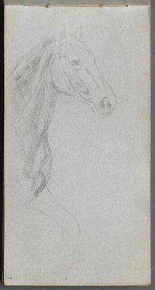 Sketchbook, page 07: Study of a Horse. Creator: Ernest Meissonier (French, 1815-1891)