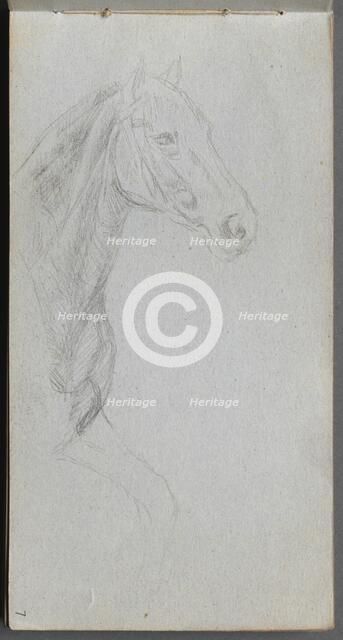 Sketchbook, page 07: Study of a Horse. Creator: Ernest Meissonier (French, 1815-1891).
