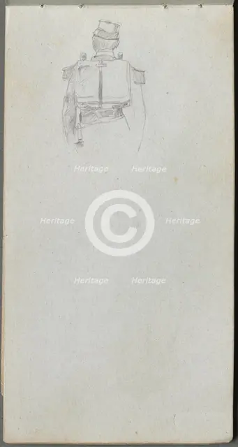 Sketchbook, page 08: Study of a Soldier from behind. Creator: Ernest Meissonier (French, 1815-1891).