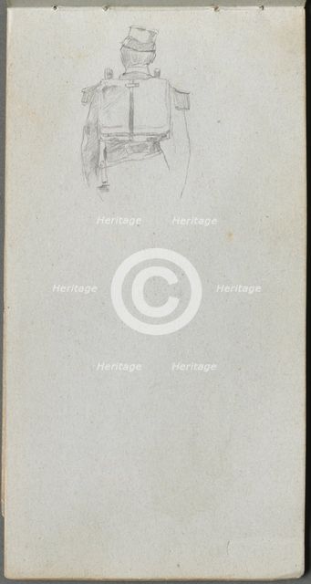 Sketchbook, page 08: Study of a Soldier from behind. Creator: Ernest Meissonier (French, 1815-1891).