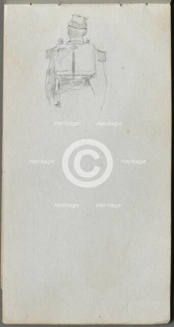 Sketchbook, page 08: Study of a Soldier from behind. Creator: Ernest Meissonier (French, 1815-1891).