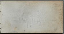 Sketchbook, page 01: Street Scene, 1905-10. Creator: Ernest Meissonier (French, 1815-1891)