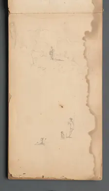 Sketchbook, page 02: Figure in a Landscape with Dog, 1859. Creator: Sanford Robinson Gifford (American, 1823-1880)