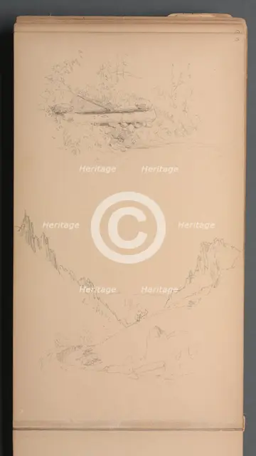 Sketchbook, page 15: Landscapes, Berlin Falls ? , 1859. Creator: Sanford Robinson Gifford (American, 1823-1880).