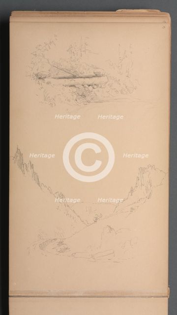 Sketchbook, page 15: Landscapes, Berlin Falls ? , 1859. Creator: Sanford Robinson Gifford (American, 1823-1880).
