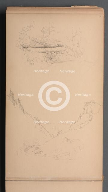 Sketchbook, page 15: Landscapes, Berlin Falls ? , 1859. Creator: Sanford Robinson Gifford (American, 1823-1880).