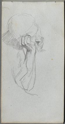 Sketchbook, page 16: Melancholy Figure . Creator: Ernest Meissonier (French, 1815-1891)