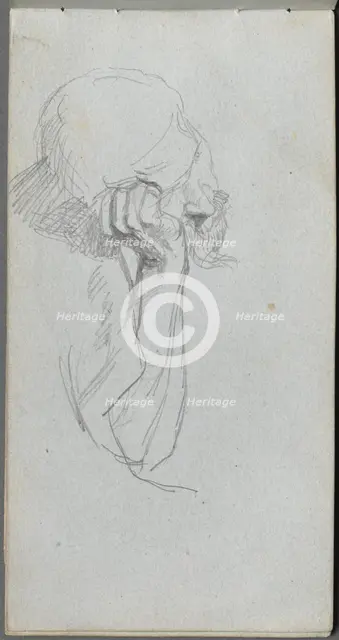 Sketchbook, page 16: Melancholy Figure . Creator: Ernest Meissonier (French, 1815-1891).