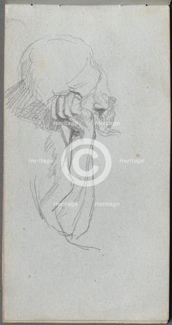 Sketchbook, page 16: Melancholy Figure . Creator: Ernest Meissonier (French, 1815-1891).