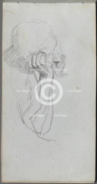 Sketchbook, page 16: Melancholy Figure . Creator: Ernest Meissonier (French, 1815-1891).