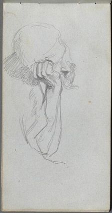 Sketchbook, page 16: Melancholy Figure . Creator: Ernest Meissonier (French, 1815-1891)