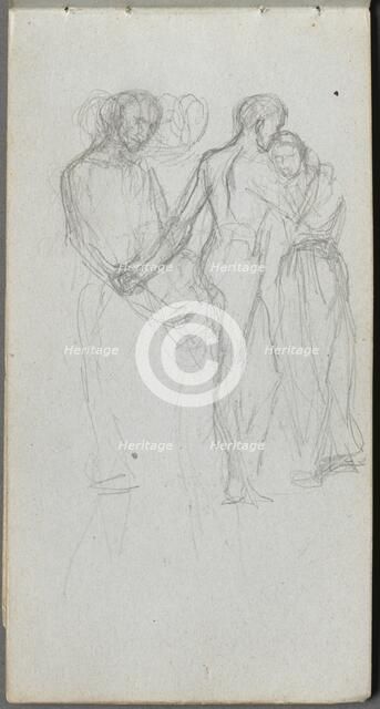 Sketchbook, page 10: Figures Embracing. Creator: Ernest Meissonier (French, 1815-1891).
