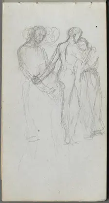 Sketchbook, page 10: Figures Embracing. Creator: Ernest Meissonier (French, 1815-1891)