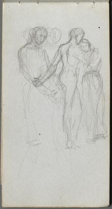 Sketchbook, page 10: Figures Embracing. Creator: Ernest Meissonier (French, 1815-1891)