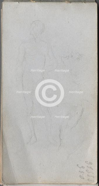 Sketchbook, page 100: Nude Figure, Profile. Creator: Ernest Meissonier (French, 1815-1891).
