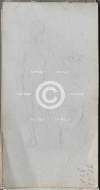 Sketchbook, page 100: Nude Figure, Profile. Creator: Ernest Meissonier (French, 1815-1891).