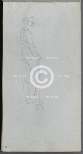 Sketchbook, page 11: Figure in Profile. Creator: Ernest Meissonier (French, 1815-1891).