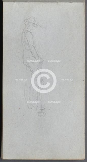 Sketchbook, page 11: Figure in Profile. Creator: Ernest Meissonier (French, 1815-1891).