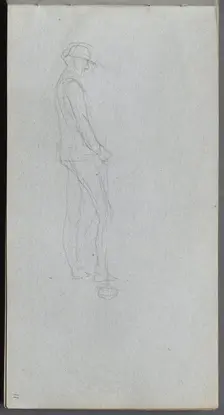 Sketchbook, page 11: Figure in Profile. Creator: Ernest Meissonier (French, 1815-1891)