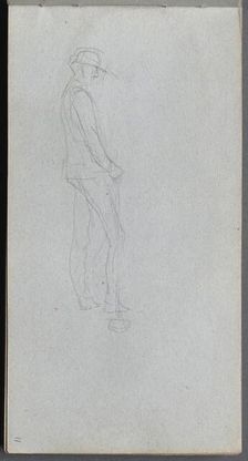 Sketchbook, page 11: Figure in Profile. Creator: Ernest Meissonier (French, 1815-1891)