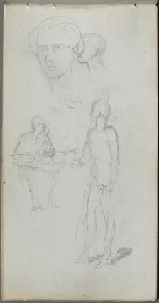 Sketchbook, page 12: Multiple Figures. Creator: Ernest Meissonier (French, 1815-1891)