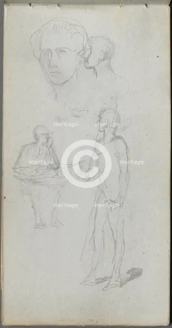 Sketchbook, page 12: Multiple Figures. Creator: Ernest Meissonier (French, 1815-1891).