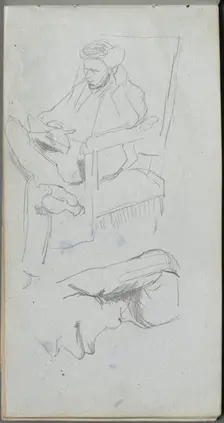 Sketchbook, page 24: Seated Male Figure. Creator: Ernest Meissonier (French, 1815-1891)