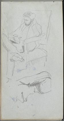 Sketchbook, page 24: Seated Male Figure. Creator: Ernest Meissonier (French, 1815-1891)