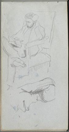 Sketchbook, page 24: Seated Male Figure. Creator: Ernest Meissonier (French, 1815-1891)