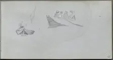Sketchbook, page 25: Studies of Figures in Boats. Creator: Ernest Meissonier (French, 1815-1891)