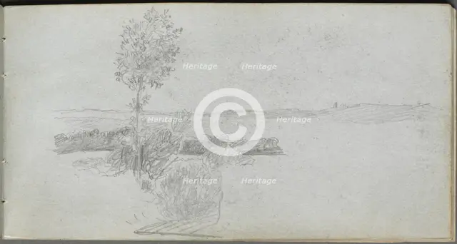 Sketchbook, page 28: Landscape Study. Creator: Ernest Meissonier (French, 1815-1891).